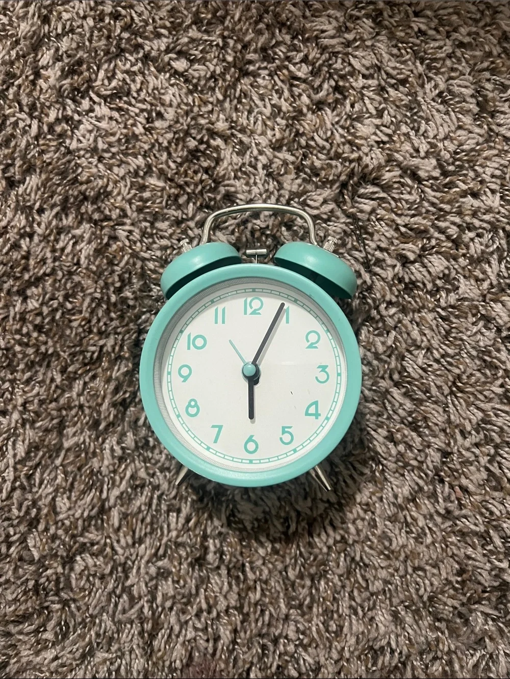 Mint Green Retro Twin Bell Alarm Clock - Unbranded